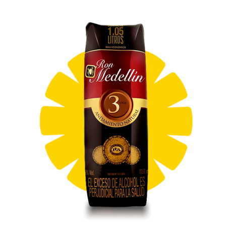 Ron Medellin 3 Años Tetrapack
